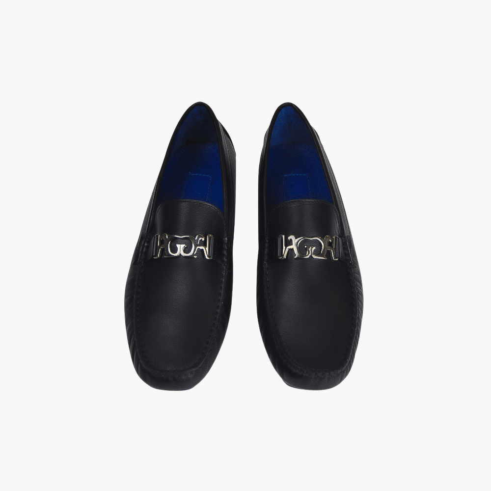 Black Ornament Driver Shoes - Angelo Galasso - Luxury Italian Menswear London