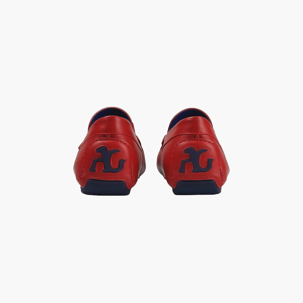 Red Ornament Driver Shoes - Angelo Galasso - Luxury Italian Menswear London