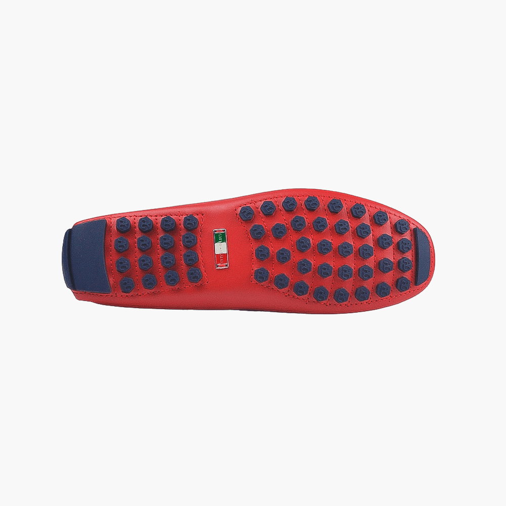 Red Ornament Driver Shoes - Angelo Galasso - Luxury Italian Menswear London