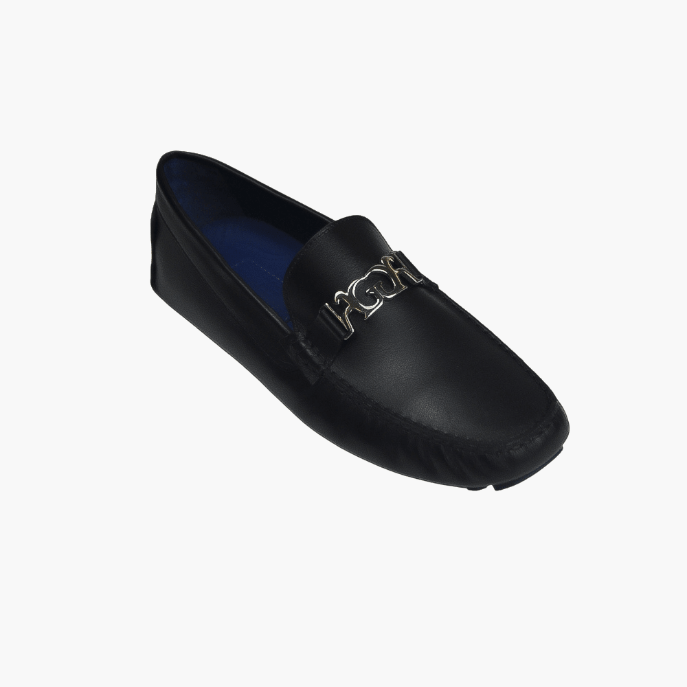 Black Ornament Driver Shoes - Angelo Galasso - Luxury Italian Menswear London