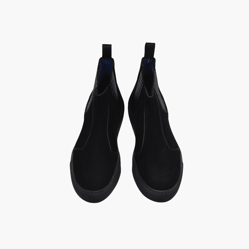 Black Suede Boots - Angelo Galasso - Luxury Italian Menswear London