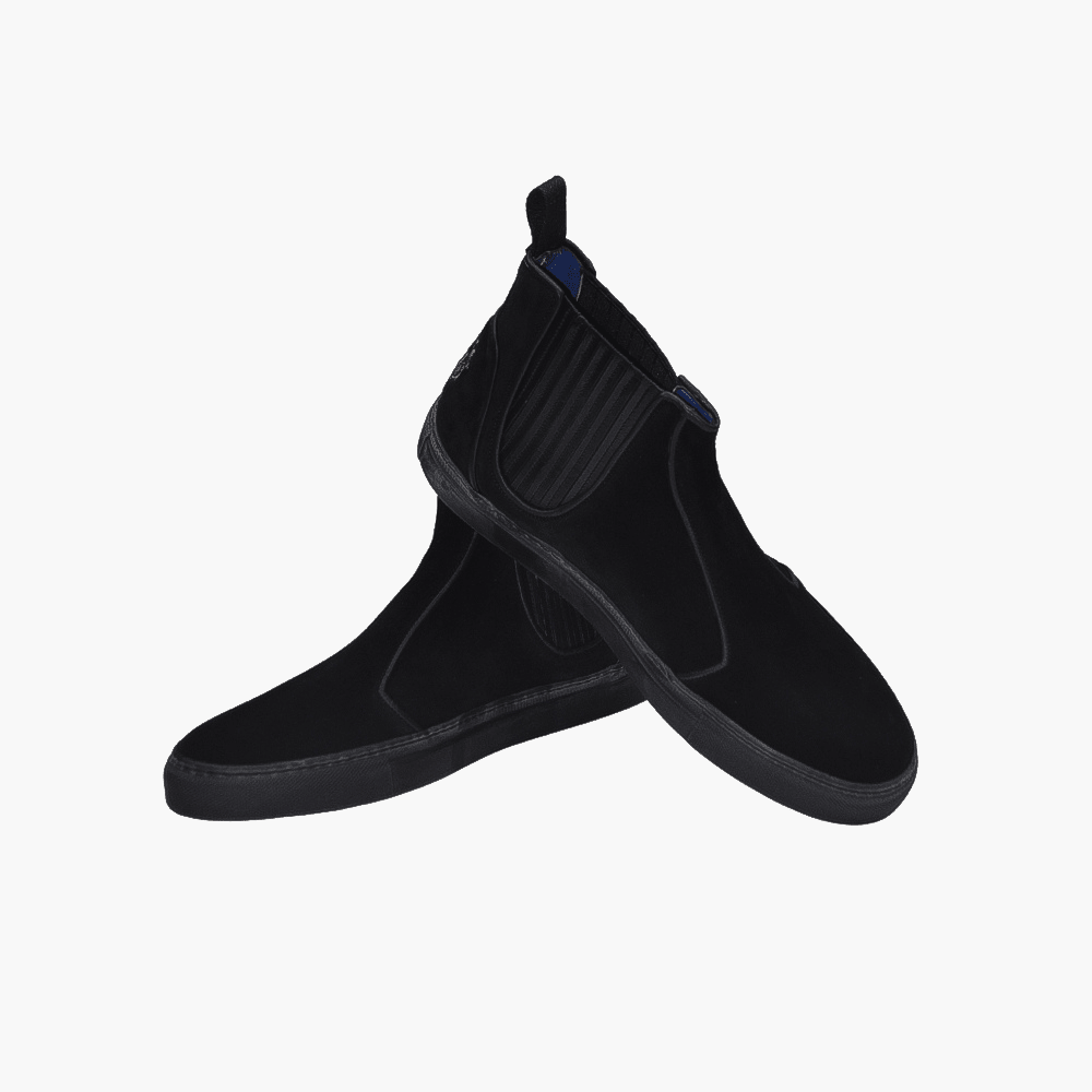 Black Suede Boots - Angelo Galasso - Luxury Italian Menswear London