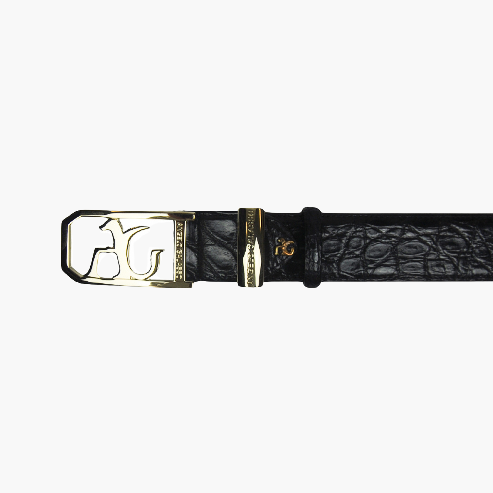 Black Crocodile Belt with AG Buckle