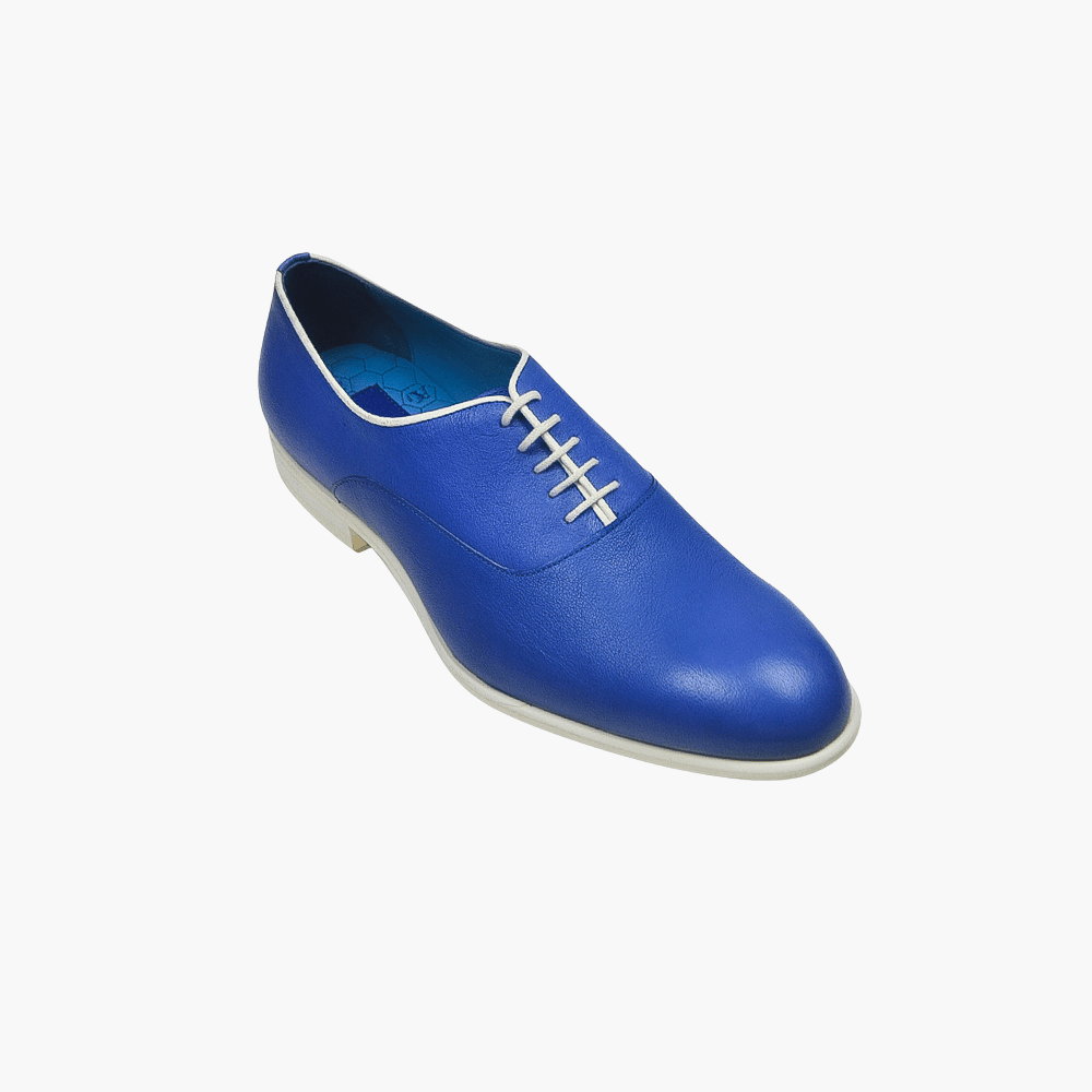 Blue Lace-up Oxford Shoes - Angelo Galasso - Luxury Italian Menswear London