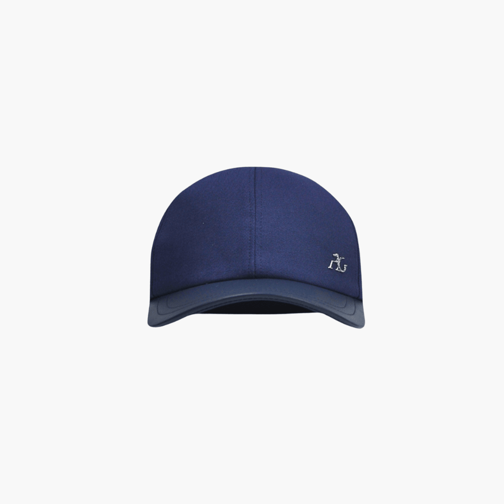 Blue AG Leather Baseball Cap - Angelo Galasso - Luxury Italian Menswear London
