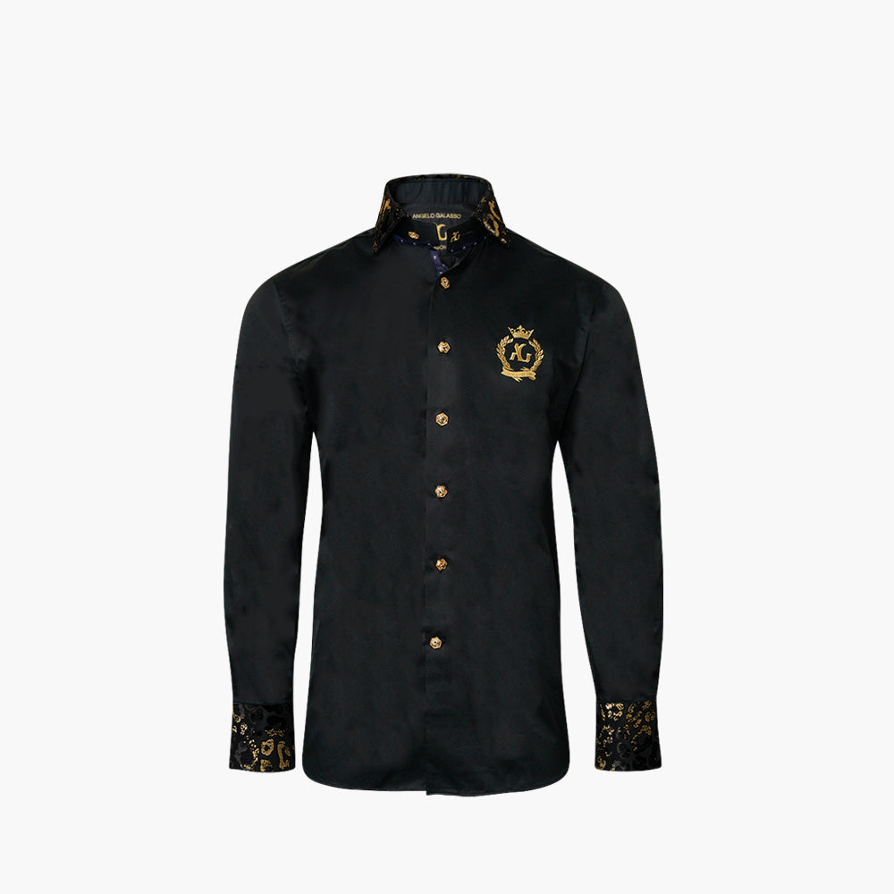 Black & Gold Militi Alloro Mason Shirt 38