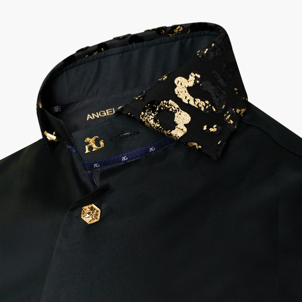 Black & Gold Militi Alloro Mason Shirt 38