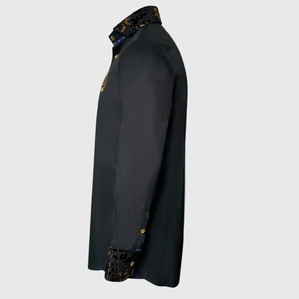 Black & Gold Militi Alloro Mason Shirt
