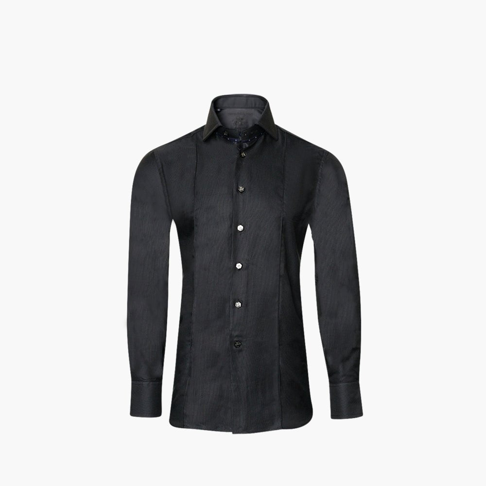 Black Classic Piave Mason Shirt - Angelo Galasso - Luxury Italian Menswear London