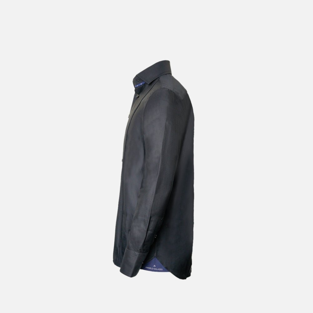 Black Classic Piave Mason Shirt - Angelo Galasso - Luxury Italian Menswear London