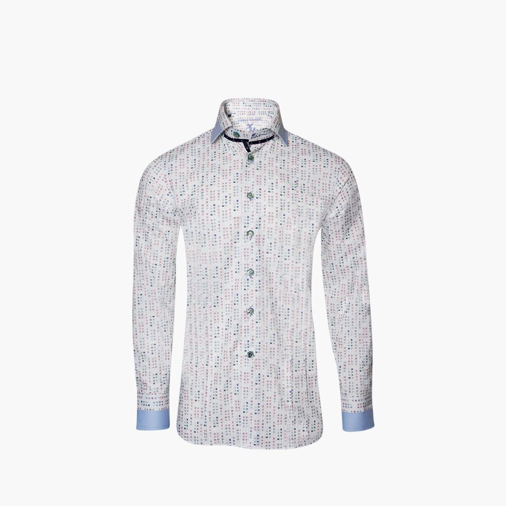 Pastel Square Pattern Mason Shirt - Angelo Galasso - Luxury Italian Menswear London