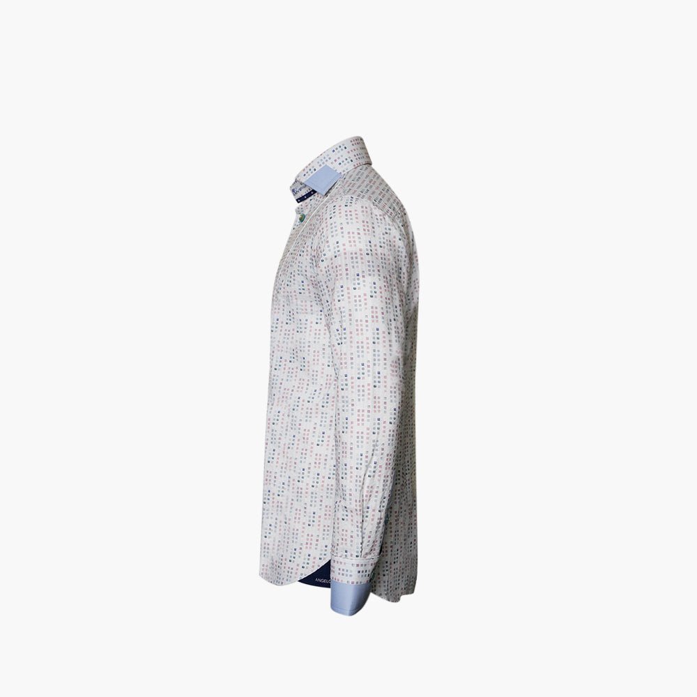 Pastel Square Pattern Mason Shirt - Angelo Galasso - Luxury Italian Menswear London