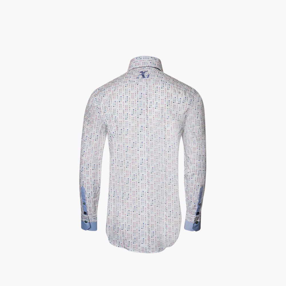 Pastel Square Pattern Mason Shirt - Angelo Galasso - Luxury Italian Menswear London