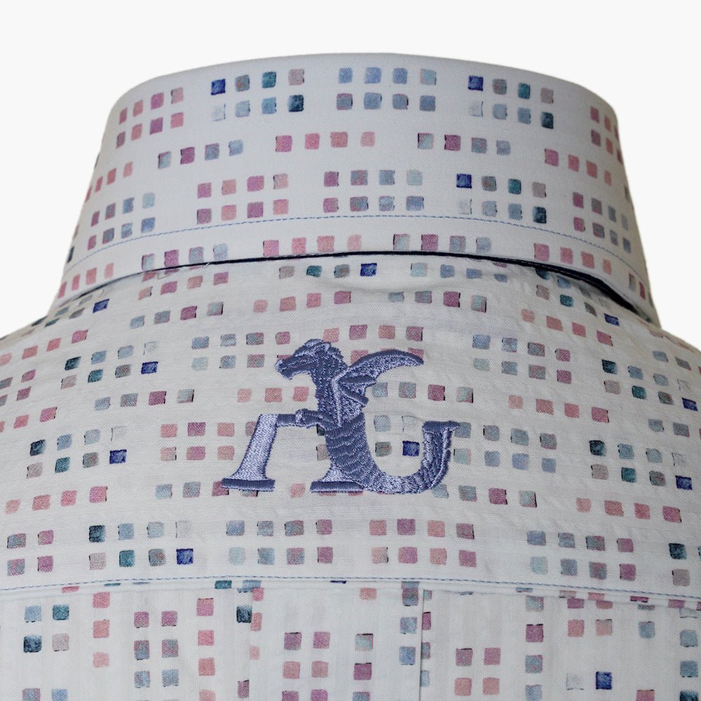 Pastel Square Pattern Mason Shirt - Angelo Galasso - Luxury Italian Menswear London