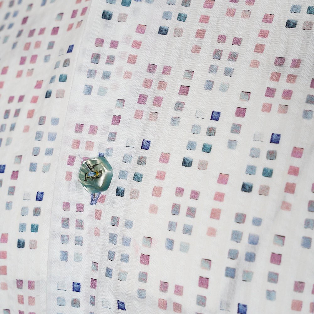 Pastel Square Pattern Mason Shirt - Angelo Galasso - Luxury Italian Menswear London
