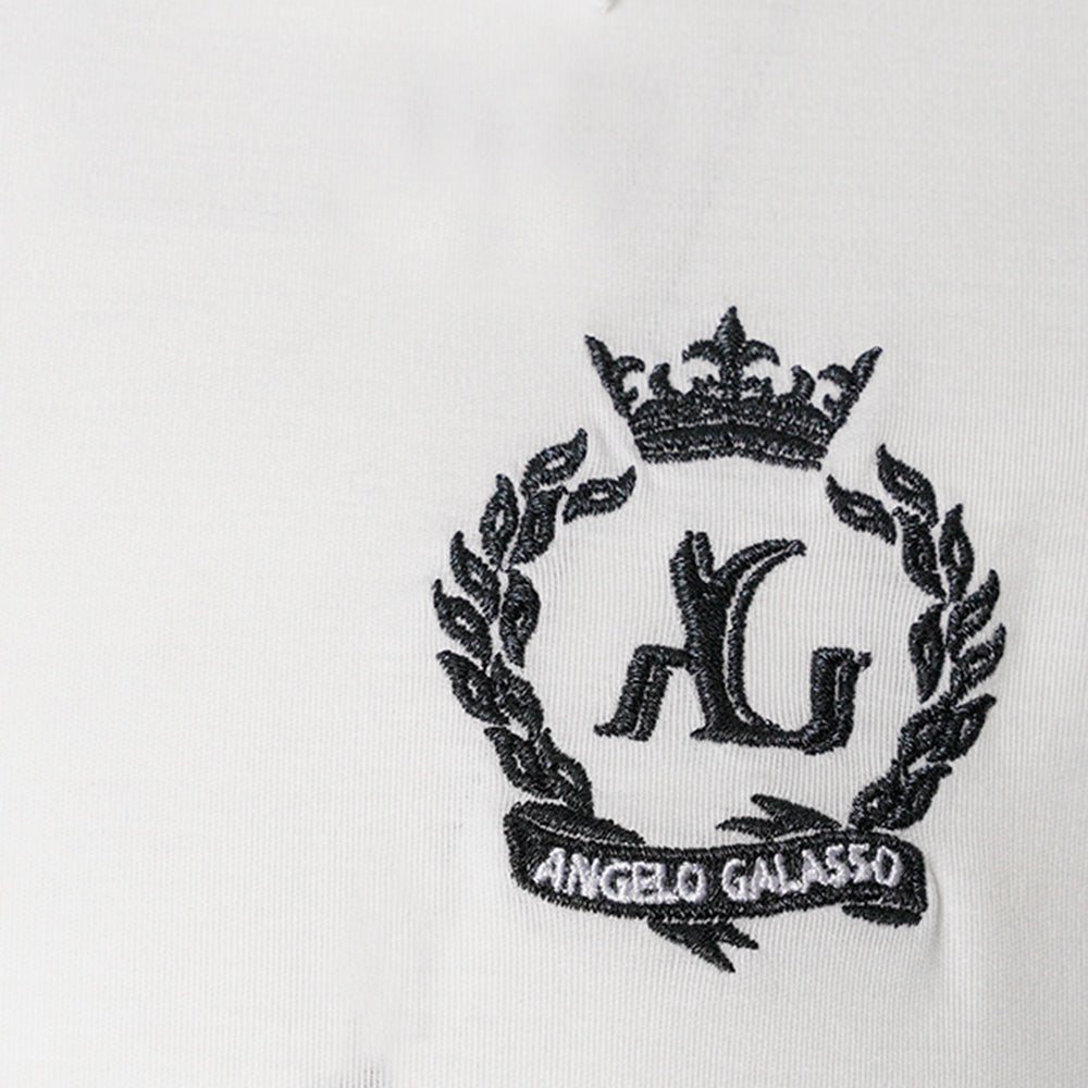 White Jersey Alloro Polo - Angelo Galasso - Luxury Italian Menswear London