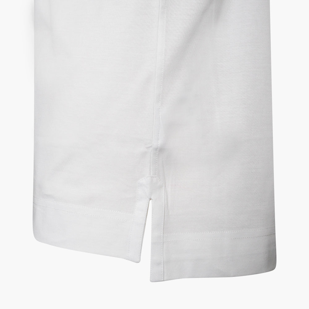 White Jersey Alloro Polo - Angelo Galasso - Luxury Italian Menswear London