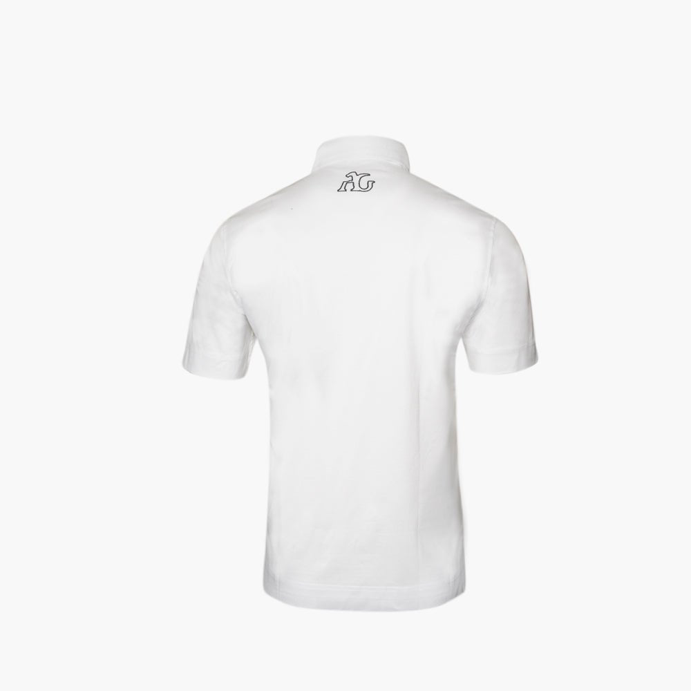 White Jersey Alloro Polo - Angelo Galasso - Luxury Italian Menswear London