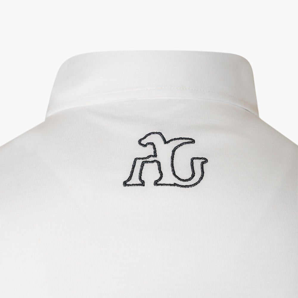 White Jersey Alloro Polo - Angelo Galasso - Luxury Italian Menswear London