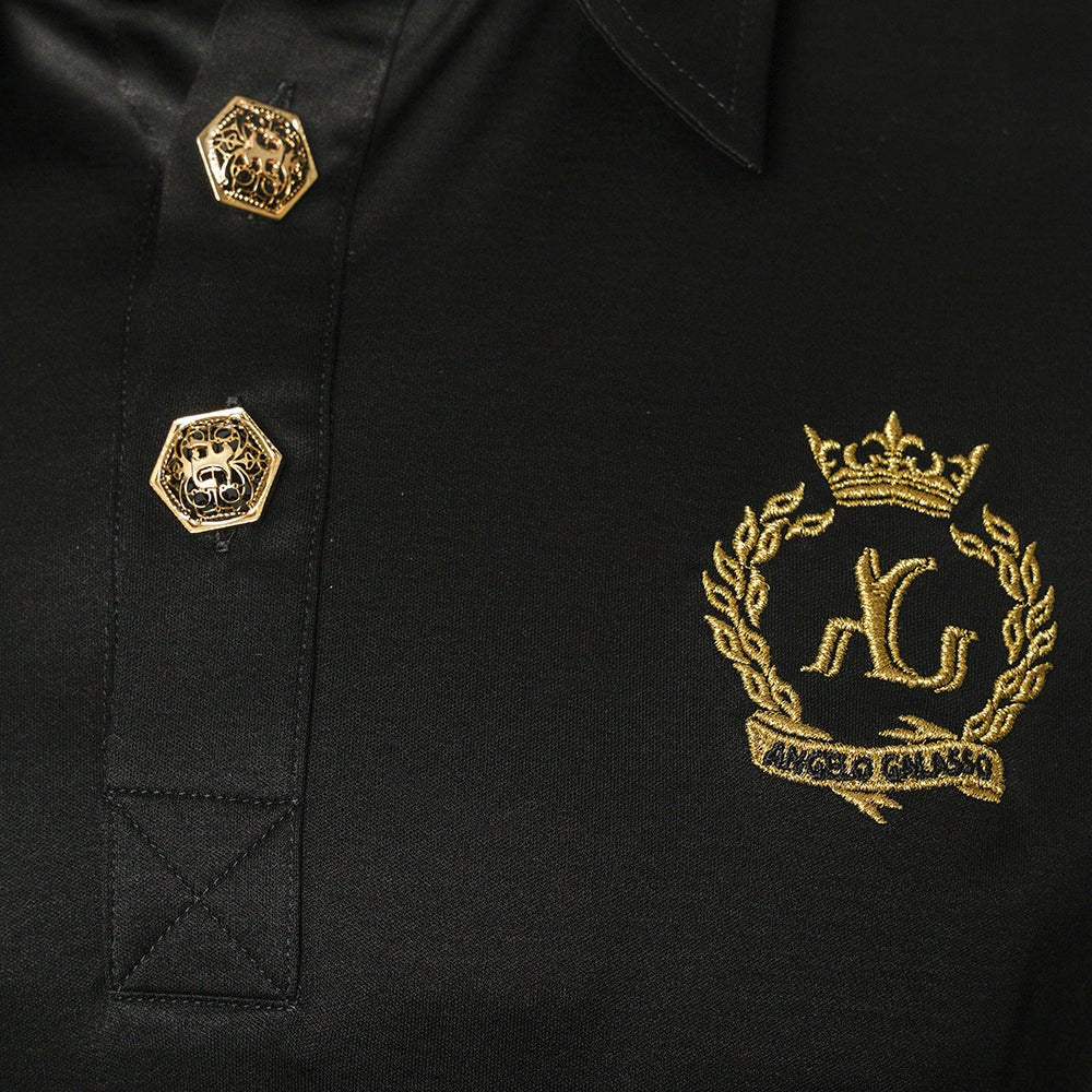 Black Jersey Alloro Polo - Angelo Galasso - Luxury Italian Menswear London