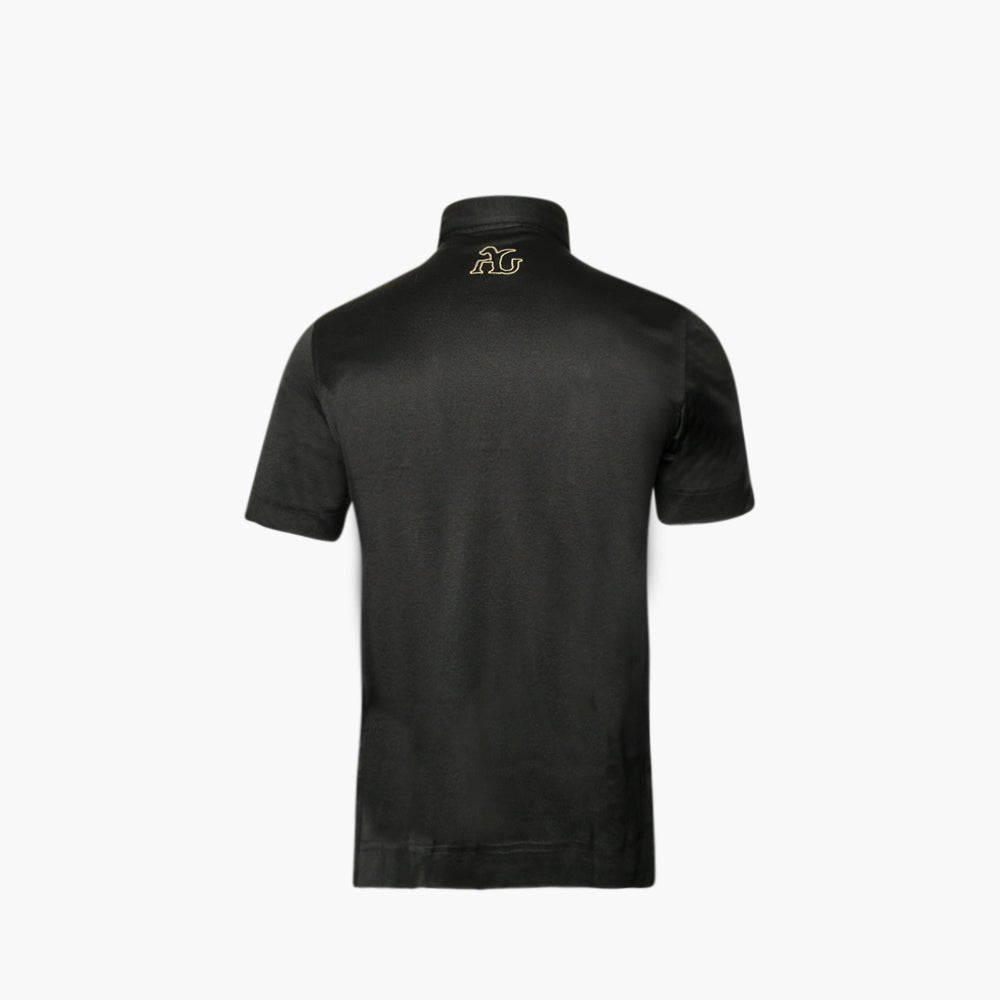 Black Jersey Alloro Polo - Angelo Galasso - Luxury Italian Menswear London