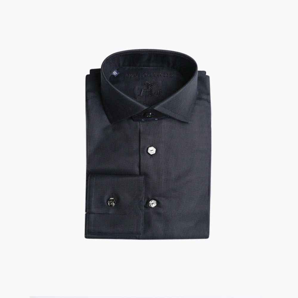 Black Classic Piave Mason Shirt - Angelo Galasso - Luxury Italian Menswear London