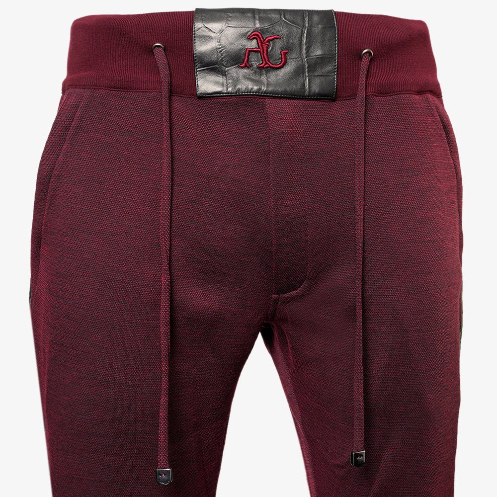 Burgundy & Black Nappa AG Tracksuit - Angelo Galasso - Luxury Italian Menswear London