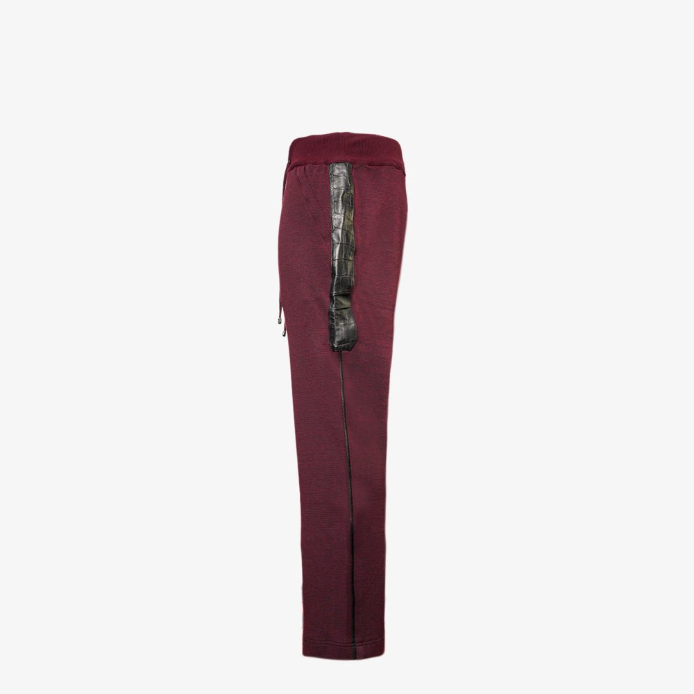 Burgundy & Black Nappa AG Tracksuit - Angelo Galasso - Luxury Italian Menswear London