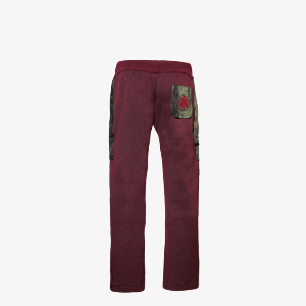 Burgundy & Black Nappa AG Tracksuit - Angelo Galasso - Luxury Italian Menswear London