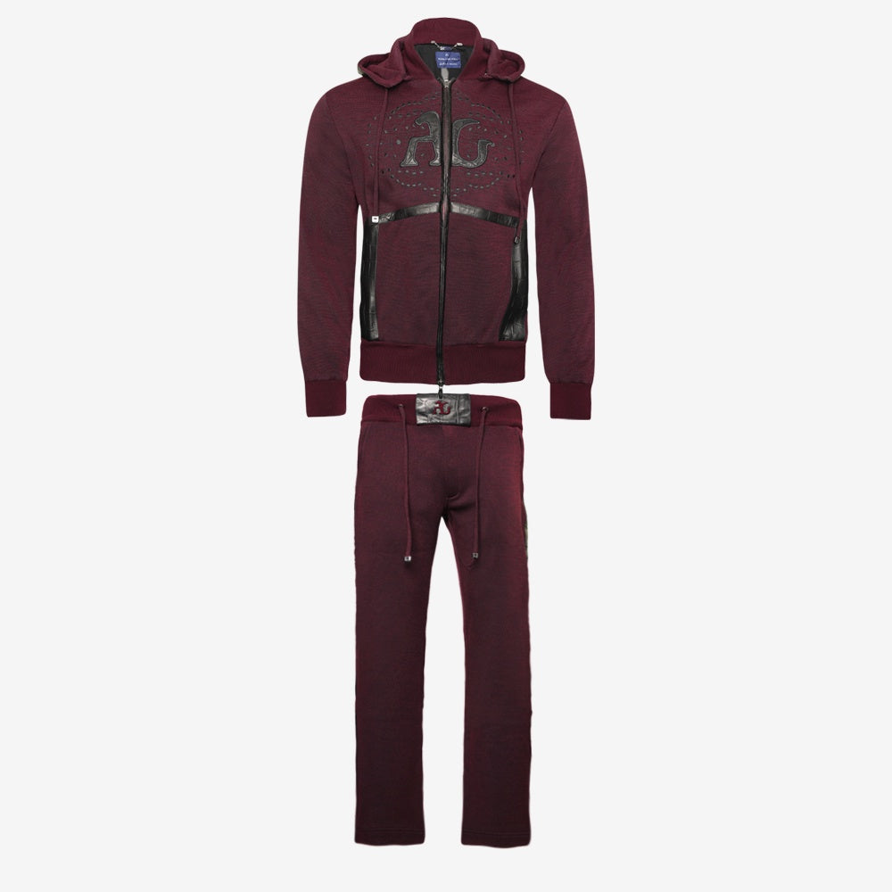 Burgundy & Black  Nappa  AG Tracksuit - AG24W8TRA01