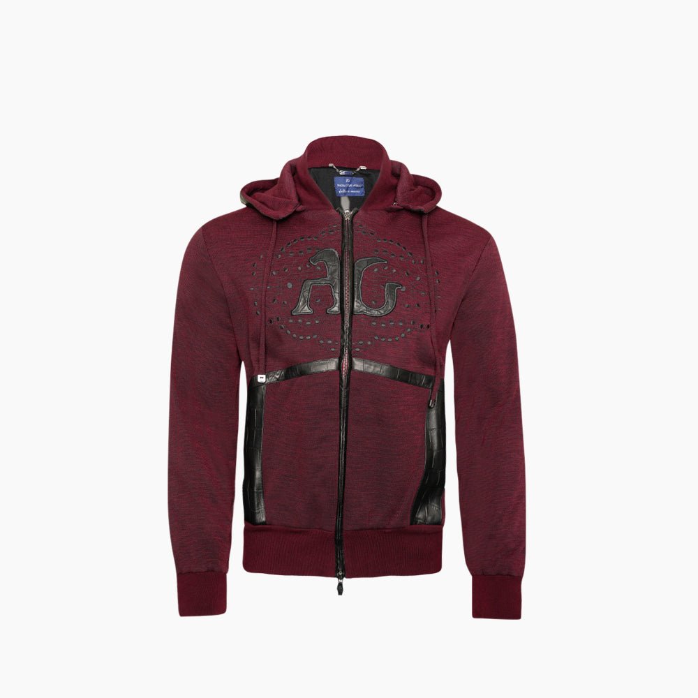 Burgundy & Black Nappa AG Tracksuit - Angelo Galasso - Luxury Italian Menswear London