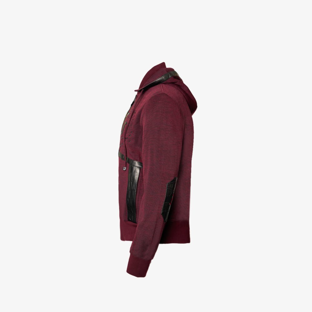 Burgundy & Black Nappa AG Tracksuit - Angelo Galasso - Luxury Italian Menswear London