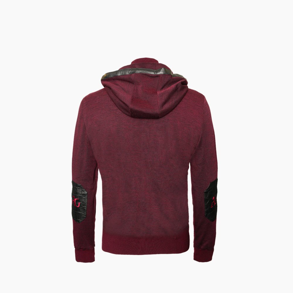 Burgundy & Black Nappa AG Tracksuit - Angelo Galasso - Luxury Italian Menswear London