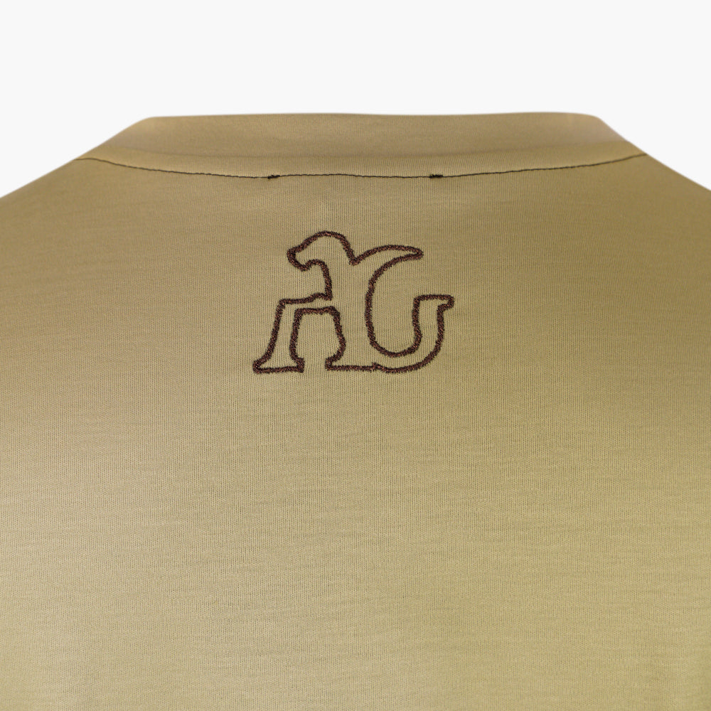 Beige Araldica V-Neck T-Shirt - AG25STTSH02