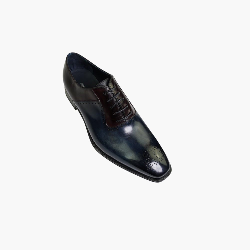 Blue & Burgundy Two-Tone Oxford Shoes - AG25SSARB01