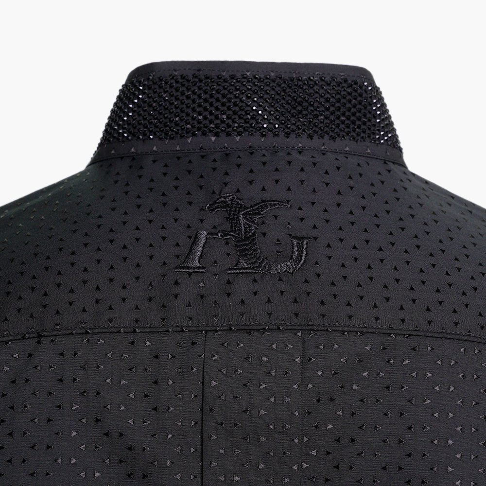 Black Jacquard Strass Mao Shirt - Angelo Galasso - Luxury Italian Menswear London