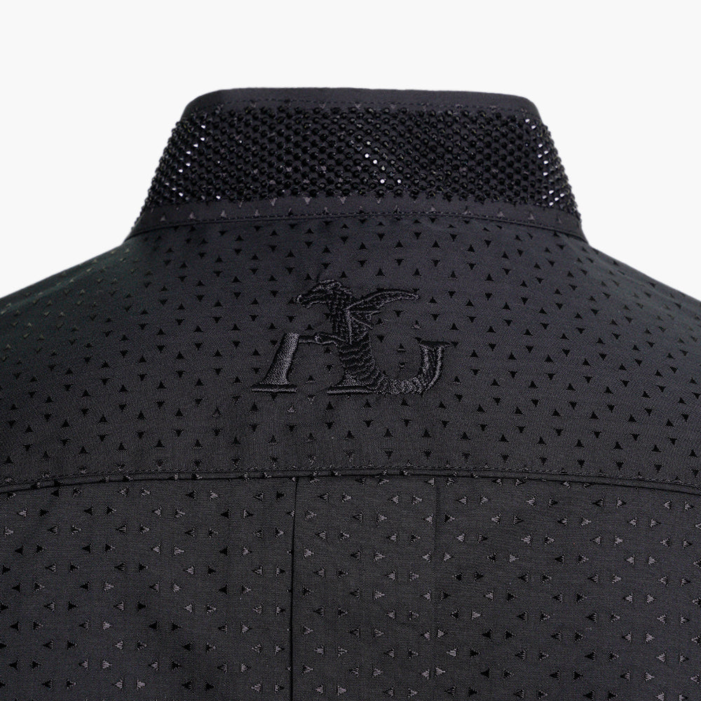 Black Jacquard Strass Mao Shirt - AG25S1HAS27B