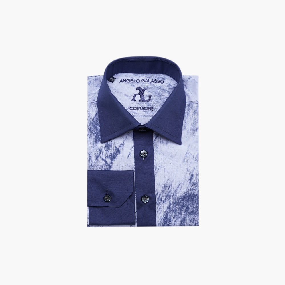 Dark Blue & Blue Varenna Corleone Shirt -