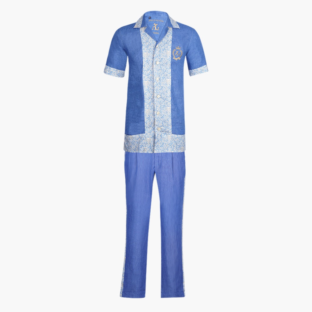 Blue & Beige Alloro Loungewear Set - AG25S1HAS43