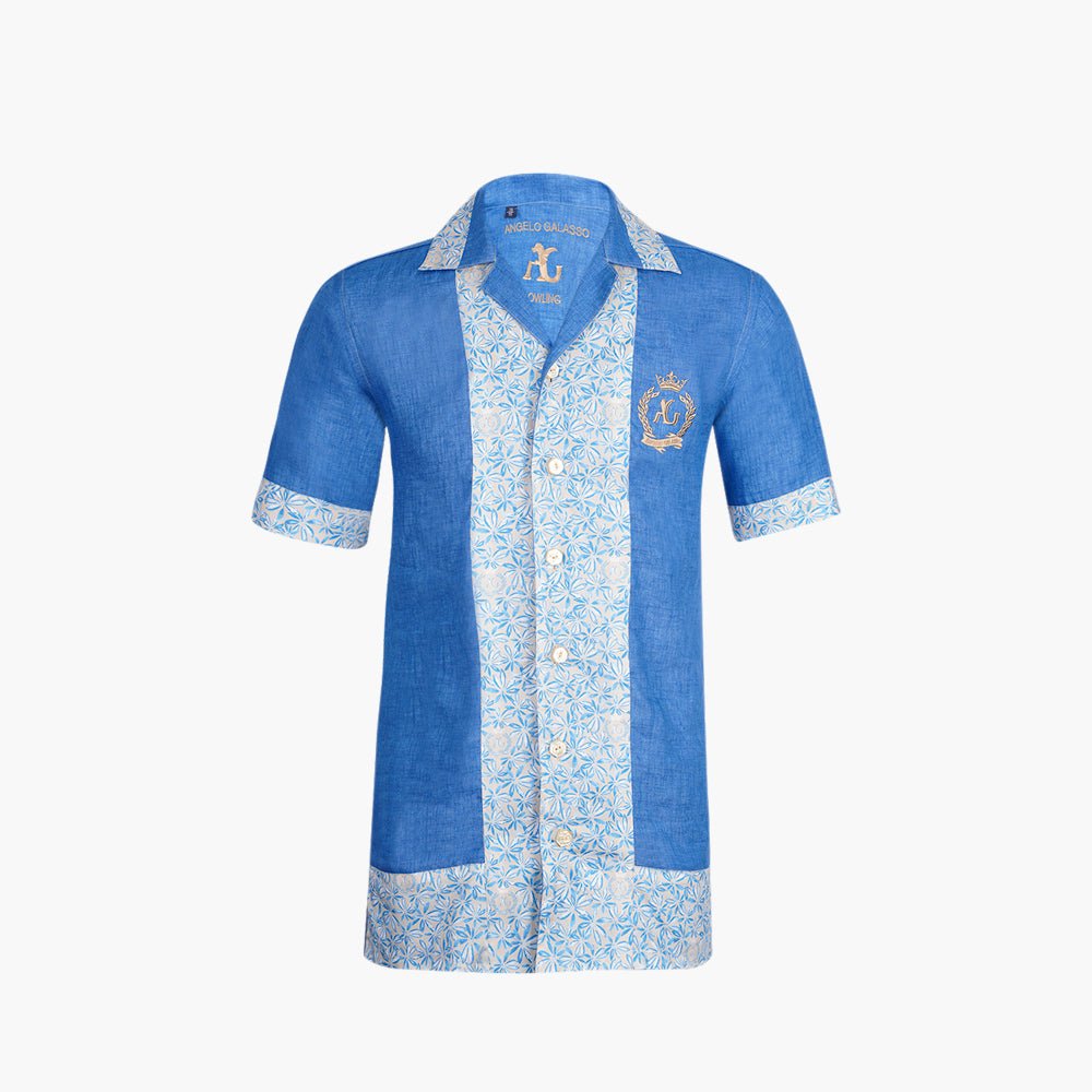 Blue & Beige Alloro Loungewear Set - Angelo Galasso - Luxury Italian Menswear London