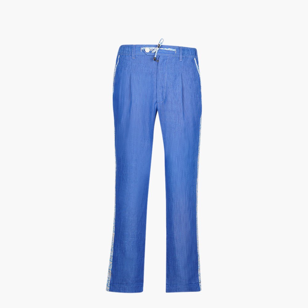 Blue & Beige Alloro Loungewear Set - Angelo Galasso - Luxury Italian Menswear London