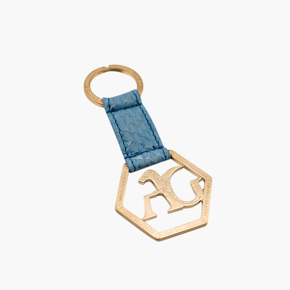 Light Blue Gold Keychain
