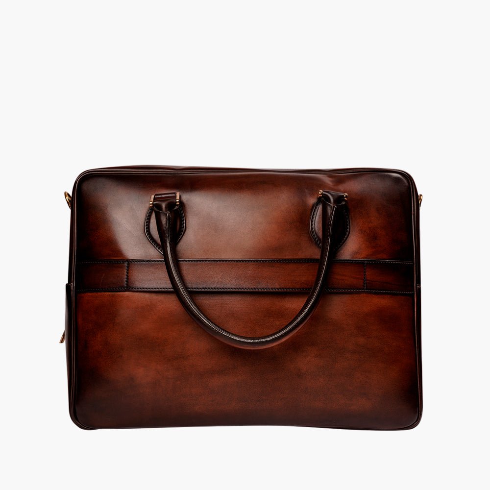 Brown Leather Travel Bag by Angelo Galasso - Angelo Galasso - Luxury Italian Menswear London
