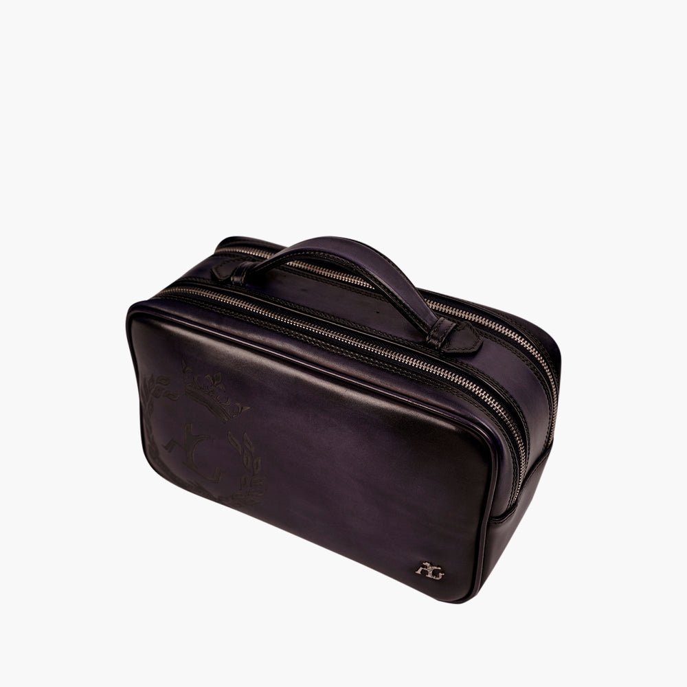 Blue Leather Necessaire by Angelo Galasso - Angelo Galasso - Luxury Italian Menswear London