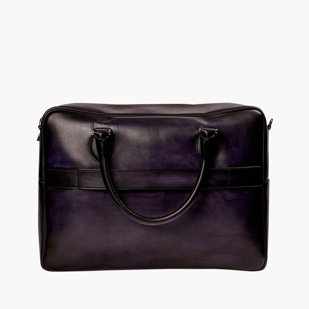 Blue Leather Travel Bag by Angelo Galasso - Angelo Galasso - Luxury Italian Menswear London