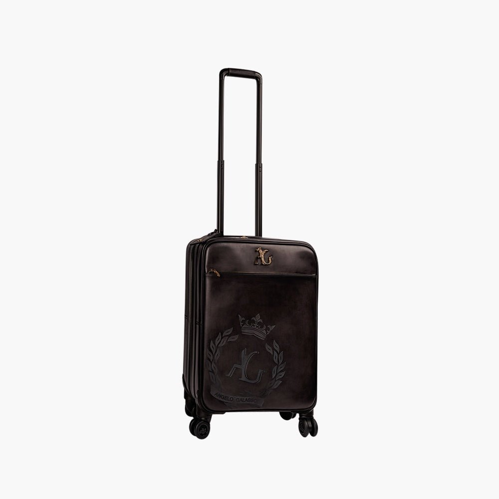 Black Leather Cabin Trolley AG - Angelo Galasso - Luxury Italian Menswear London