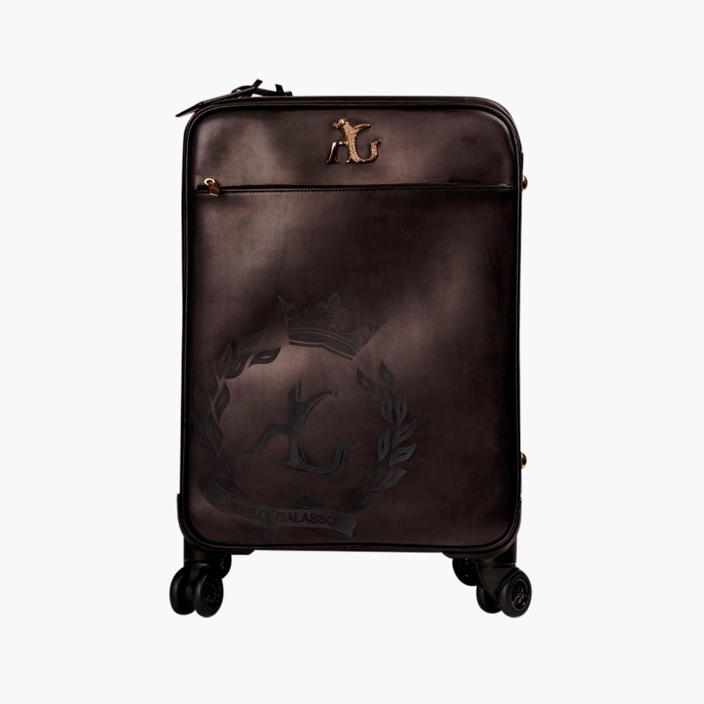 Black Leather Cabin Trolley AG - Angelo Galasso - Luxury Italian Menswear London