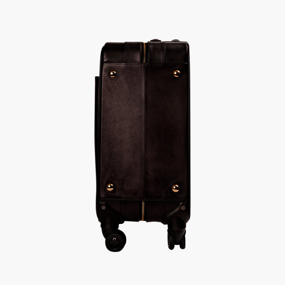 Black Leather Cabin Trolley AG - Angelo Galasso - Luxury Italian Menswear London