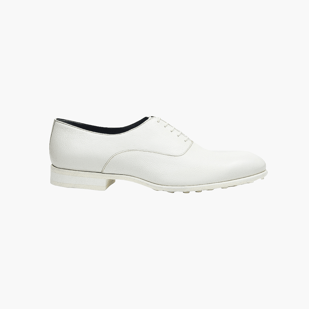 White Lace-up Oxford Shoes - Angelo Galasso - Luxury Italian Menswear London