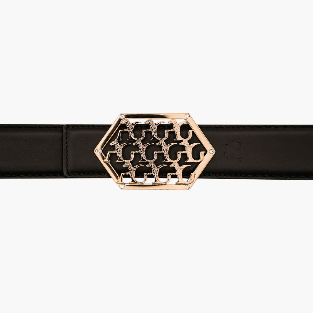 Gold Interlock AG Calfskin Belt - AG25WCCOL01
